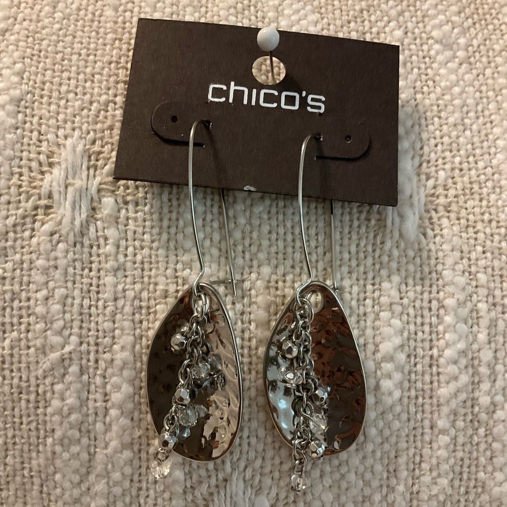 0162-Chico's Silver and Gold Dangle Earrings